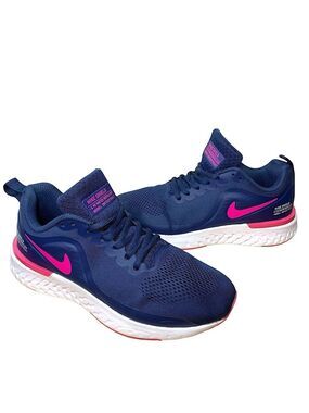 Nike Odyssey React Running Shoes Blue/Pink Women 6.5 Light Flex Upper Mesh Walk
